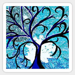 The Silver Moon Tree Sticker